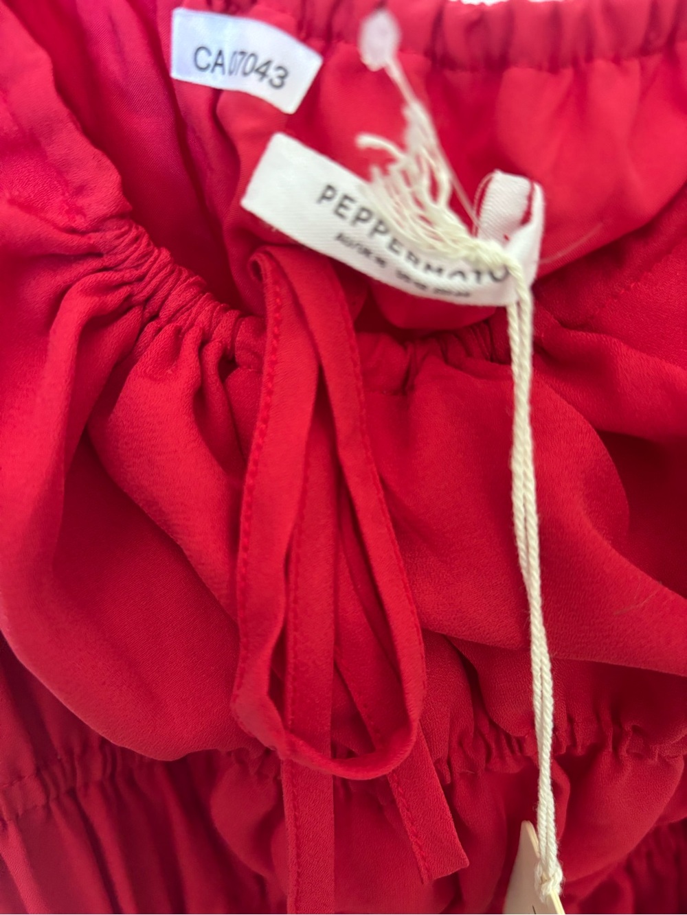 Pepper mayo Red Ruched Mini Dress - Picture 2 of 4